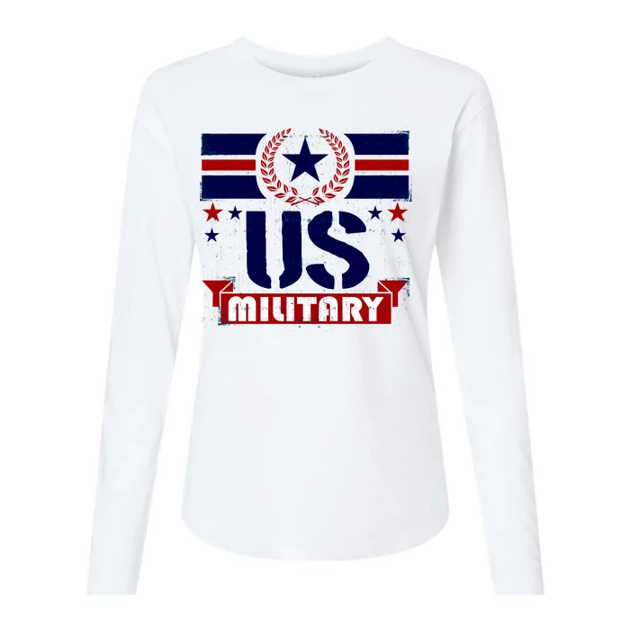 Vintage US Military USA Logo Womens Cotton Relaxed Long Sleeve T-Shirt