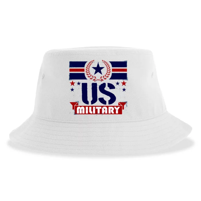 Vintage US Military USA Logo Sustainable Bucket Hat