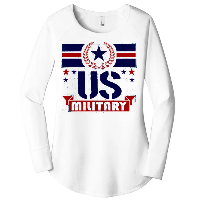 Vintage US Military USA Logo Women's Perfect Tri Tunic Long Sleeve Shirt