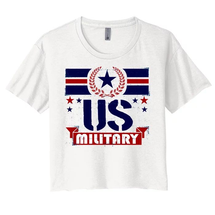 Vintage US Military USA Logo Women's Crop Top Tee