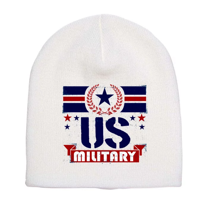 Vintage US Military USA Logo Short Acrylic Beanie