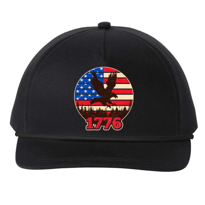 Vintage USA 1776 Emblem Snapback Five-Panel Rope Hat