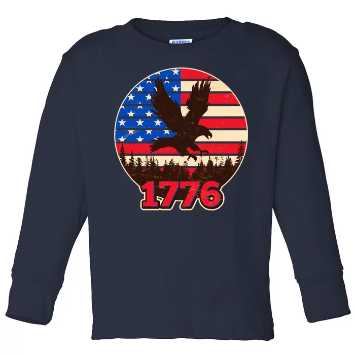 Vintage USA 1776 Emblem Toddler Long Sleeve Shirt