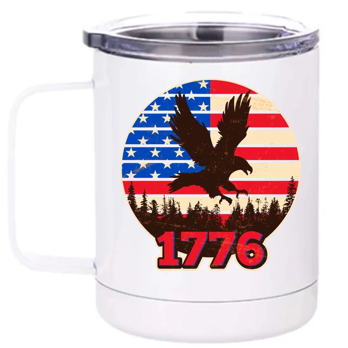 Vintage USA 1776 Emblem Front & Back 12oz Stainless Steel Tumbler Cup