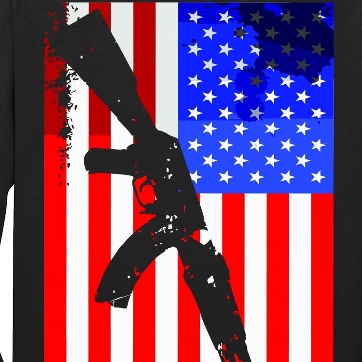 Vintage USA AK-47 Gun American Flag Tall Long Sleeve T-Shirt