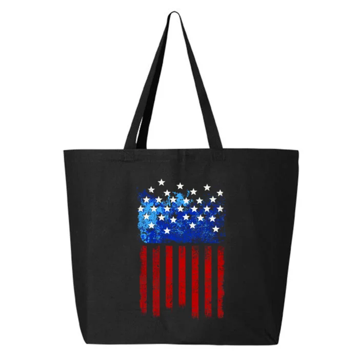 Vintage USA American Flag Paint 25L Jumbo Tote