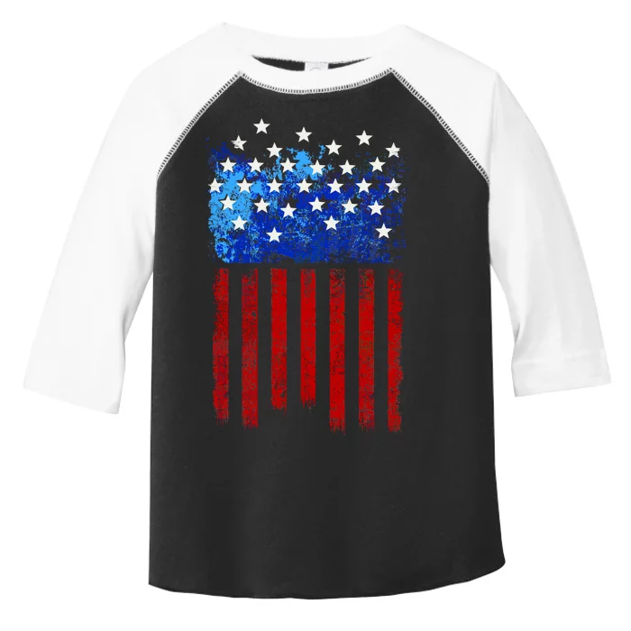 Vintage USA American Flag Paint Toddler Fine Jersey T-Shirt