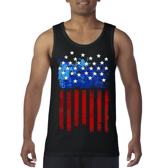 Vintage USA American Flag Paint Tank Top