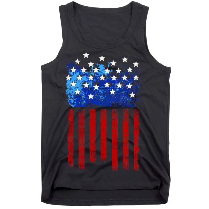 Vintage USA American Flag Paint Tank Top