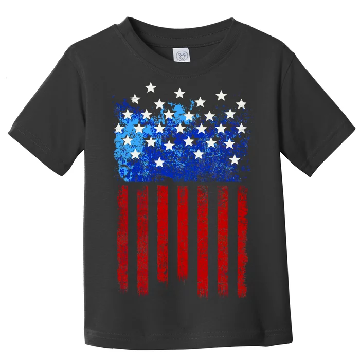 Vintage USA American Flag Paint Toddler T-Shirt