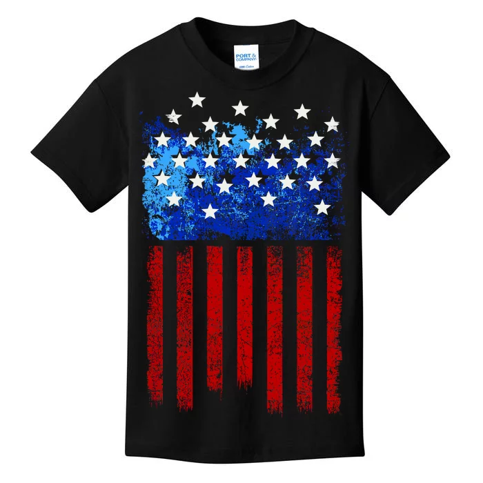 Vintage USA American Flag Paint Kids T-Shirt