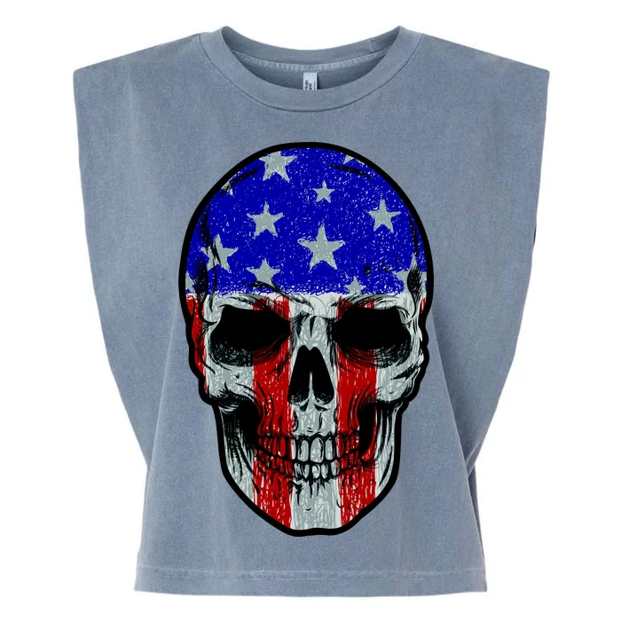 Vintage USA American Patriot Skull Garment-Dyed Women's Muscle Tee