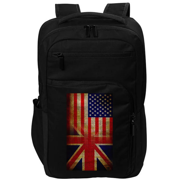 Vintage USA British Distress Flag Impact Tech Backpack