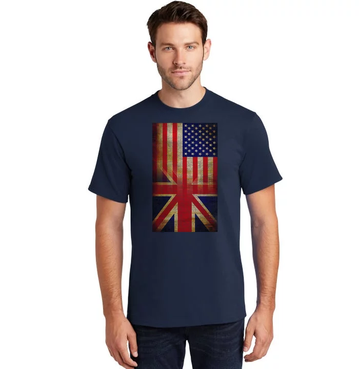 Vintage USA British Distress Flag Tall T-Shirt