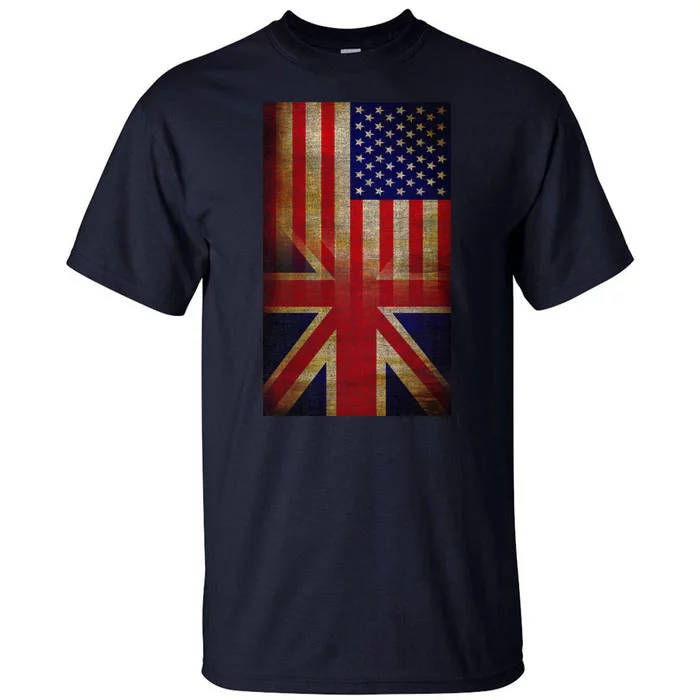 Vintage USA British Distress Flag Tall T-Shirt