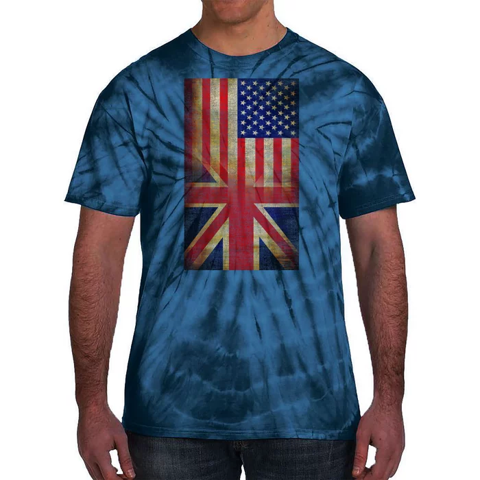 Vintage USA British Distress Flag Tie-Dye T-Shirt