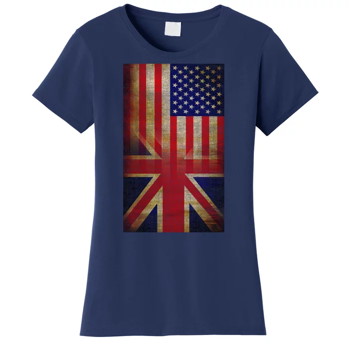 Vintage USA British Distress Flag Women's T-Shirt