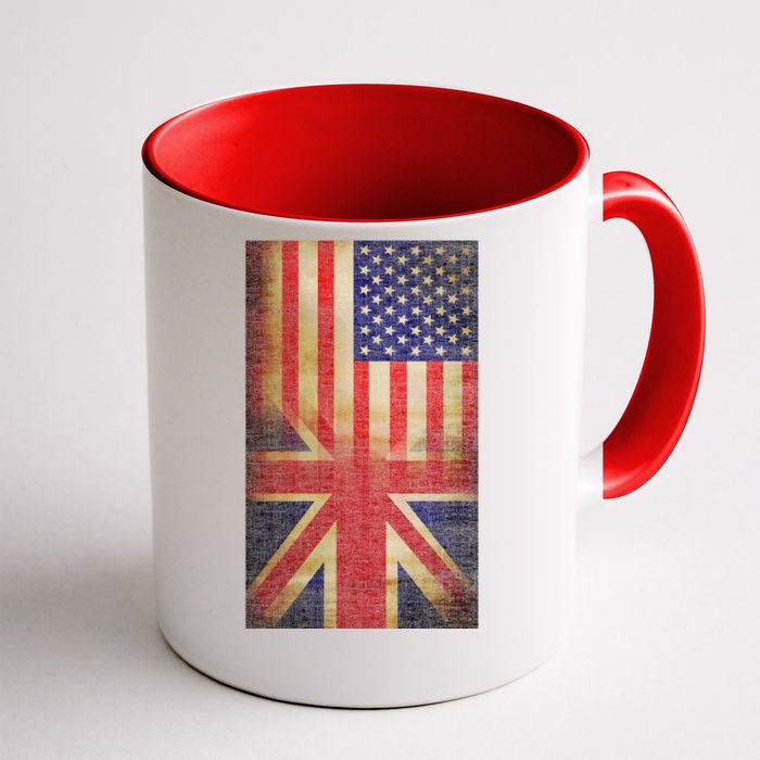 Vintage USA British Distress Flag Front & Back Coffee Mug