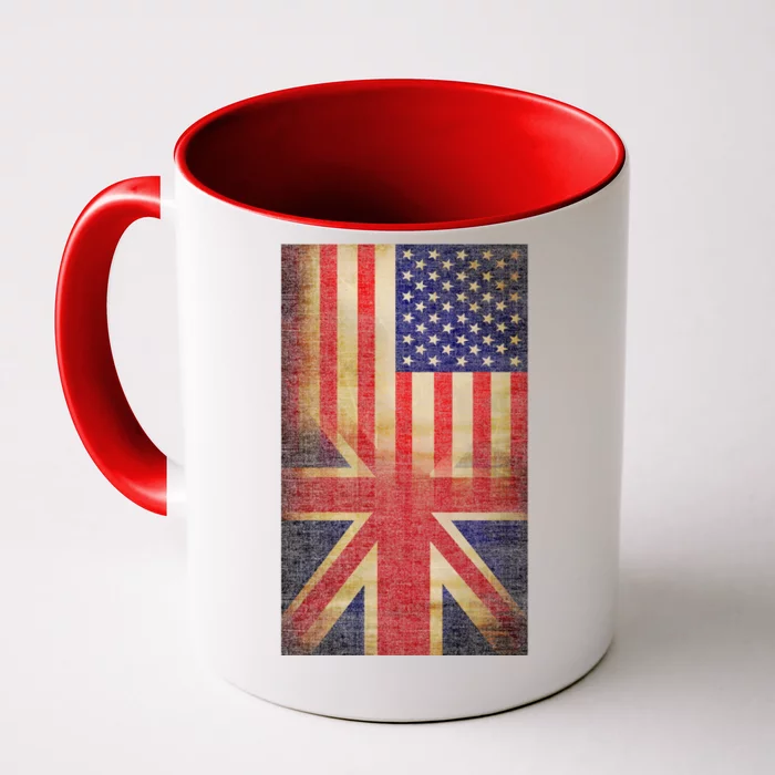 Vintage USA British Distress Flag Front & Back Coffee Mug