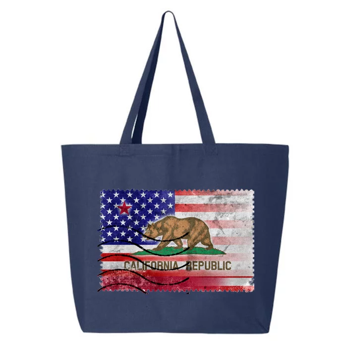 Vintage USA California Republic Flag 25L Jumbo Tote