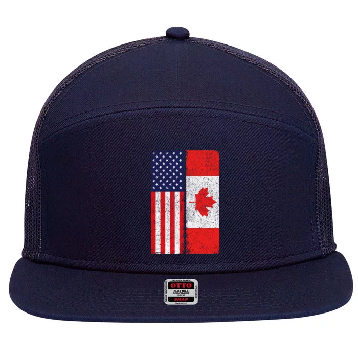 Vintage USA Canadian Flag 7 Panel Mesh Trucker Snapback Hat