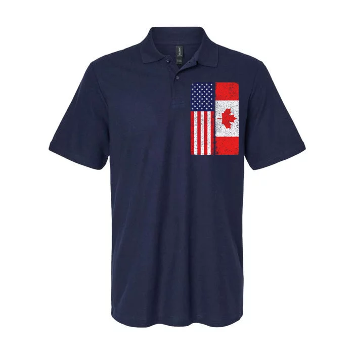 Vintage USA Canadian Flag Softstyle Adult Sport Polo