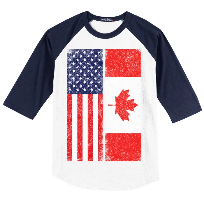 Vintage USA Canadian Flag Baseball Sleeve Shirt