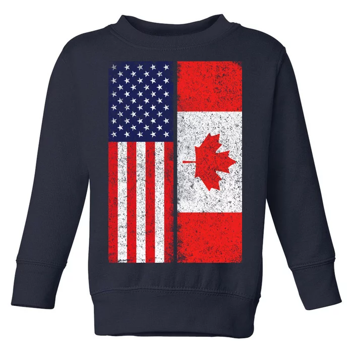 Vintage USA Canadian Flag Toddler Sweatshirt