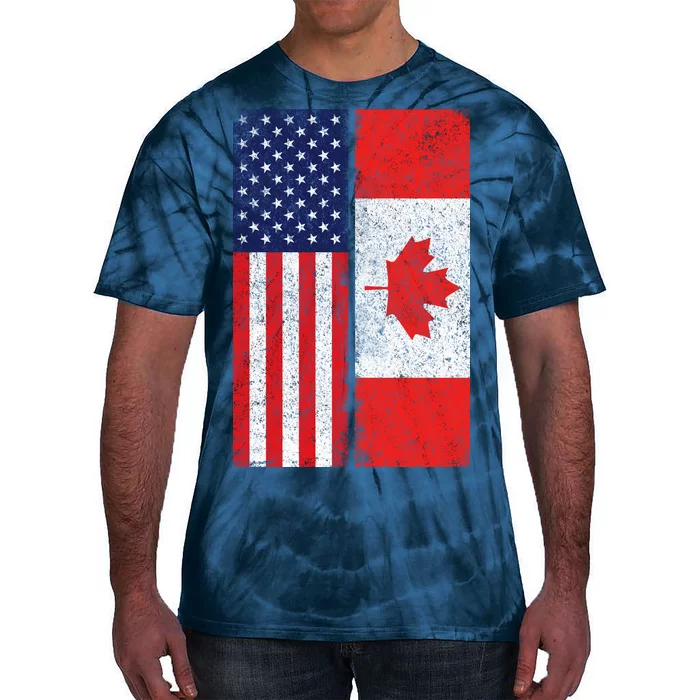 Vintage USA Canadian Flag Tie-Dye T-Shirt