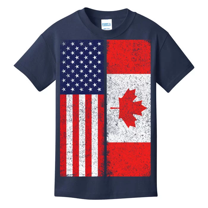 Vintage USA Canadian Flag Kids T-Shirt