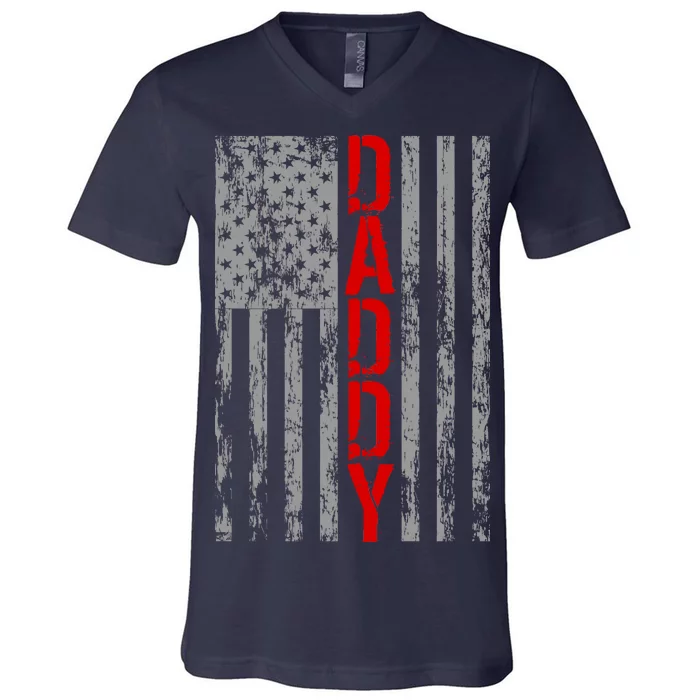 Vintage USA DADDY Retro Flag V-Neck T-Shirt