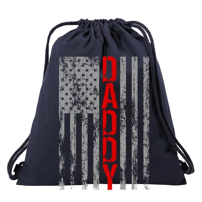 Vintage USA DADDY Retro Flag Drawstring Bag