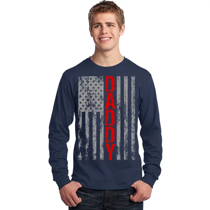 Vintage USA DADDY Retro Flag Tall Long Sleeve T-Shirt