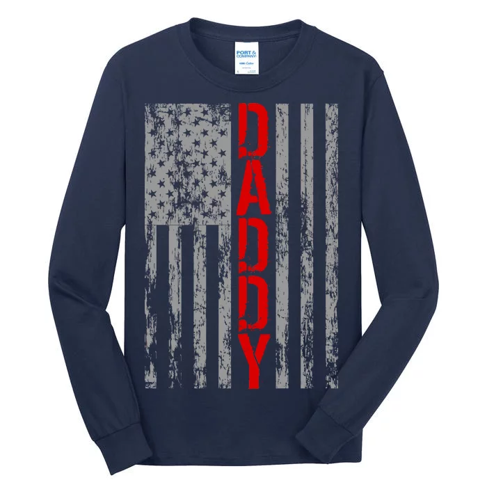 Vintage USA DADDY Retro Flag Tall Long Sleeve T-Shirt