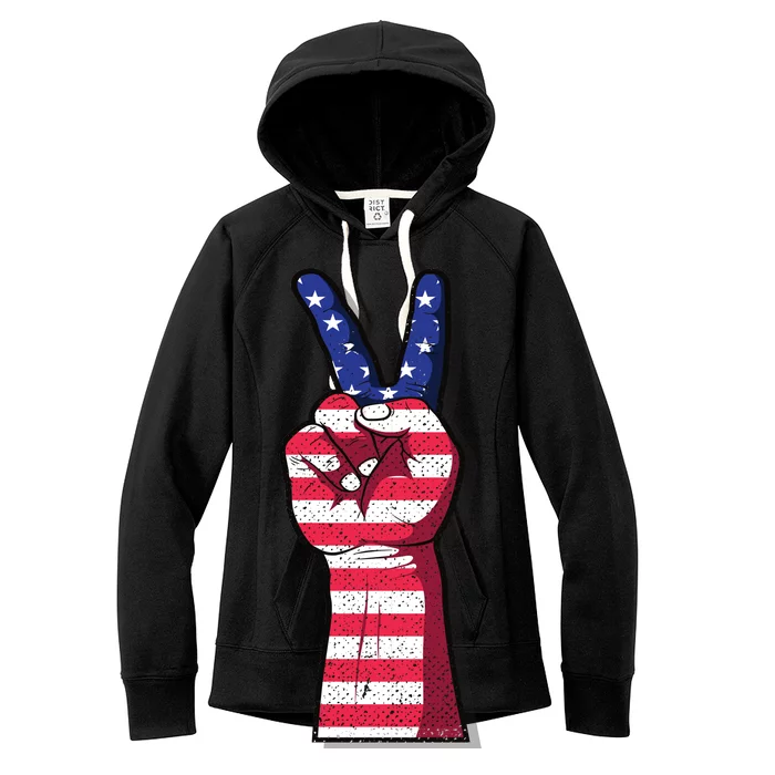 Vintage USA Peace Sign Women's Fleece Hoodie