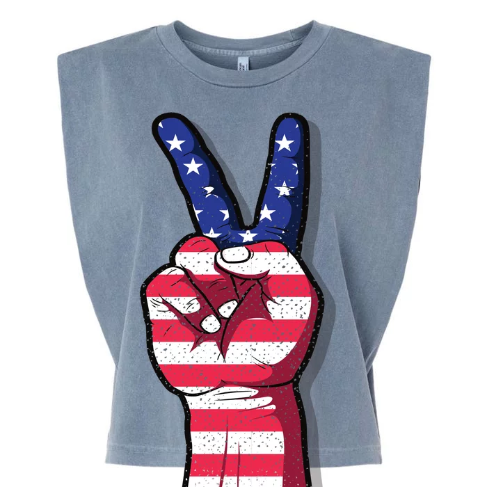 Vintage USA Peace Sign Garment-Dyed Women's Muscle Tee