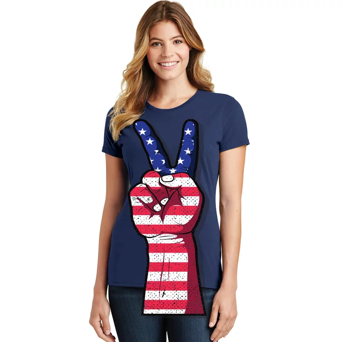 Vintage USA Peace Sign Women's T-Shirt