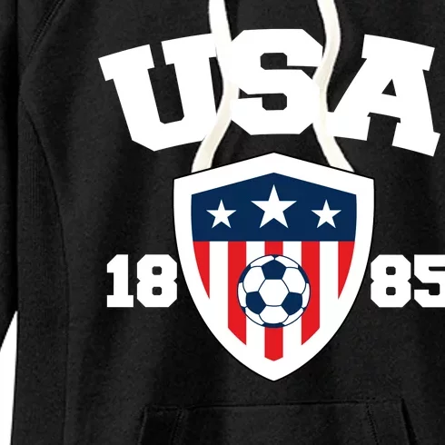 Vintage USA Soccer 1885 Women's Fleece Hoodie