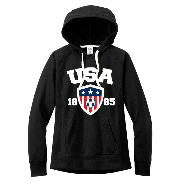 Vintage USA Soccer 1885 Women's Fleece Hoodie