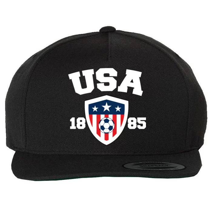 Vintage USA Soccer 1885 Wool Snapback Cap