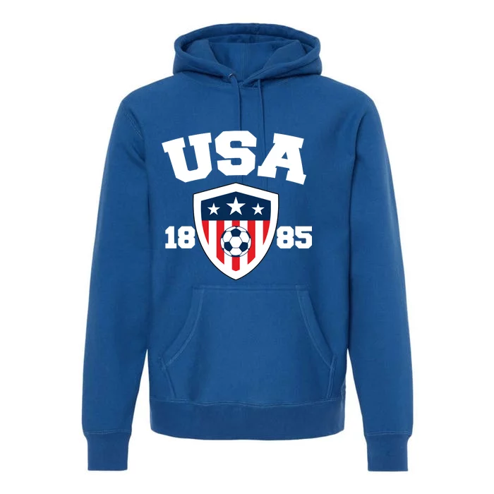 Vintage USA Soccer 1885 Premium Hoodie