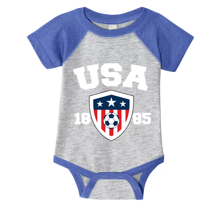 Vintage USA Soccer 1885 Infant Baby Jersey Bodysuit