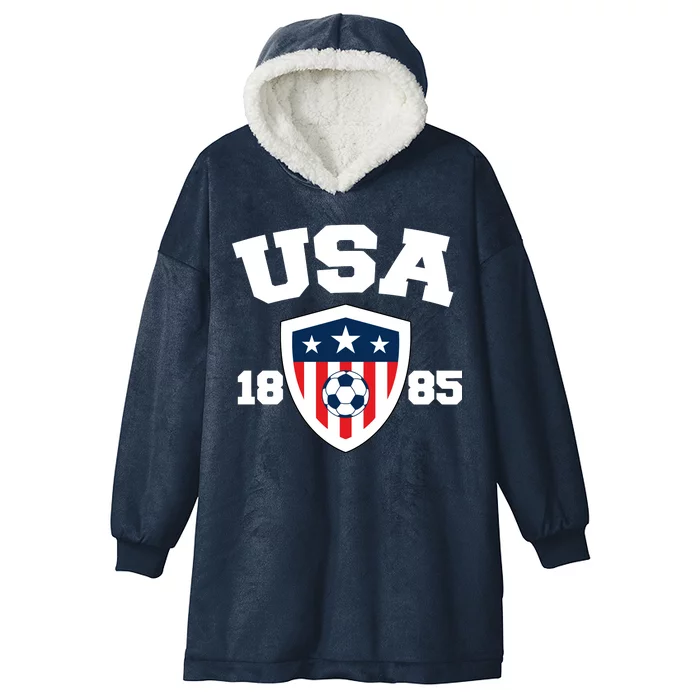 Vintage USA Soccer 1885 Hooded Wearable Blanket