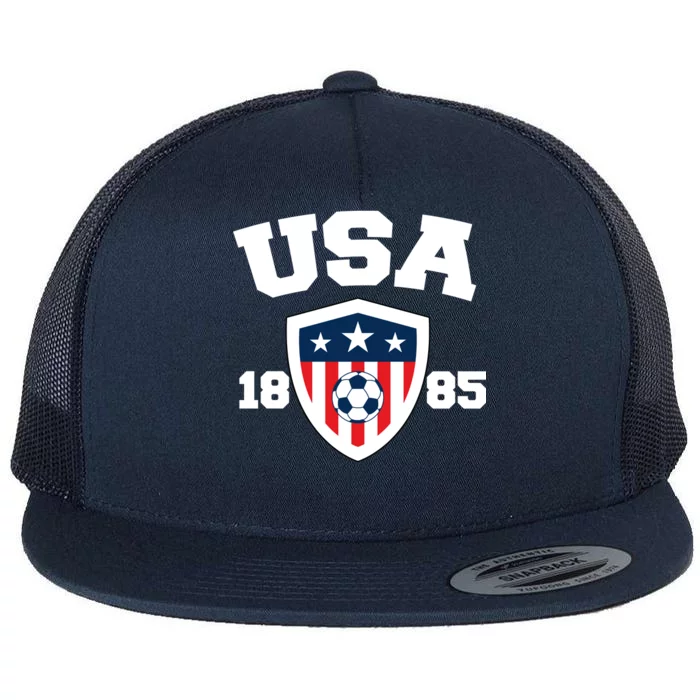 Vintage USA Soccer 1885 Flat Bill Trucker Hat