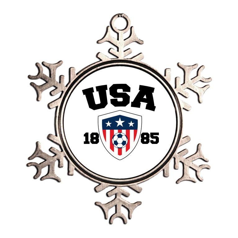 Vintage USA Soccer 1885 Metallic Star Ornament
