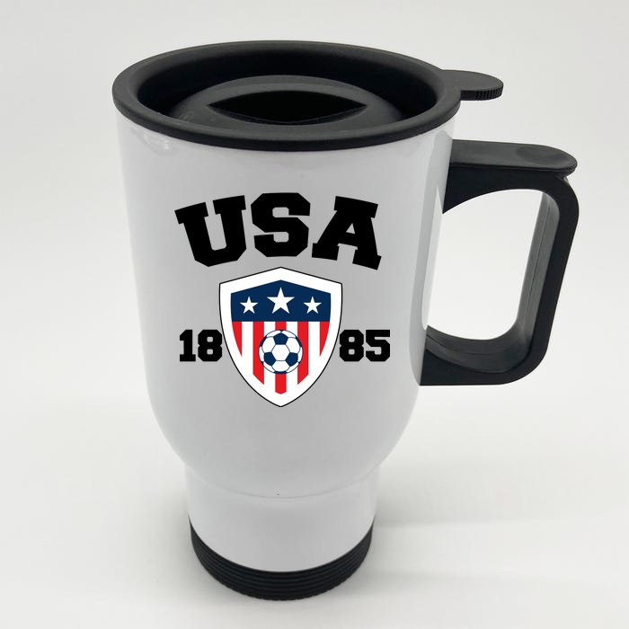 Vintage USA Soccer 1885 Front & Back Stainless Steel Travel Mug