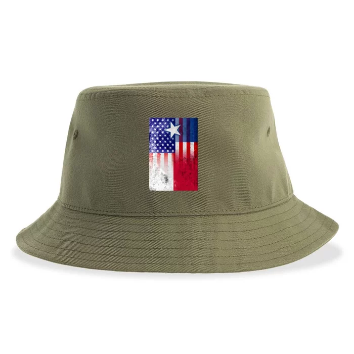 Vintage USA Texas American Flag Sustainable Bucket Hat