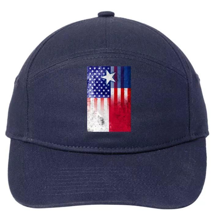 Vintage USA Texas American Flag 7-Panel Snapback Hat