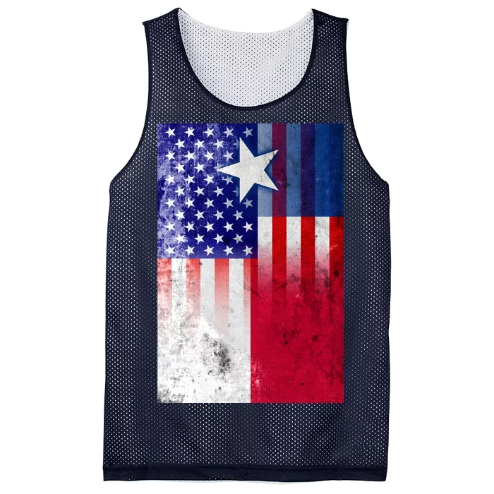 Vintage USA Texas American Flag Mesh Reversible Basketball Jersey Tank