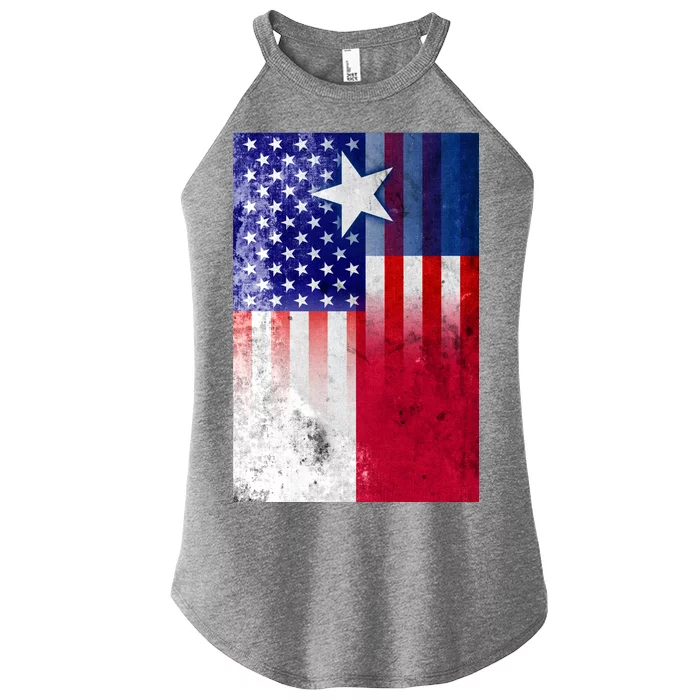 Vintage USA Texas American Flag Women’s Perfect Tri Rocker Tank